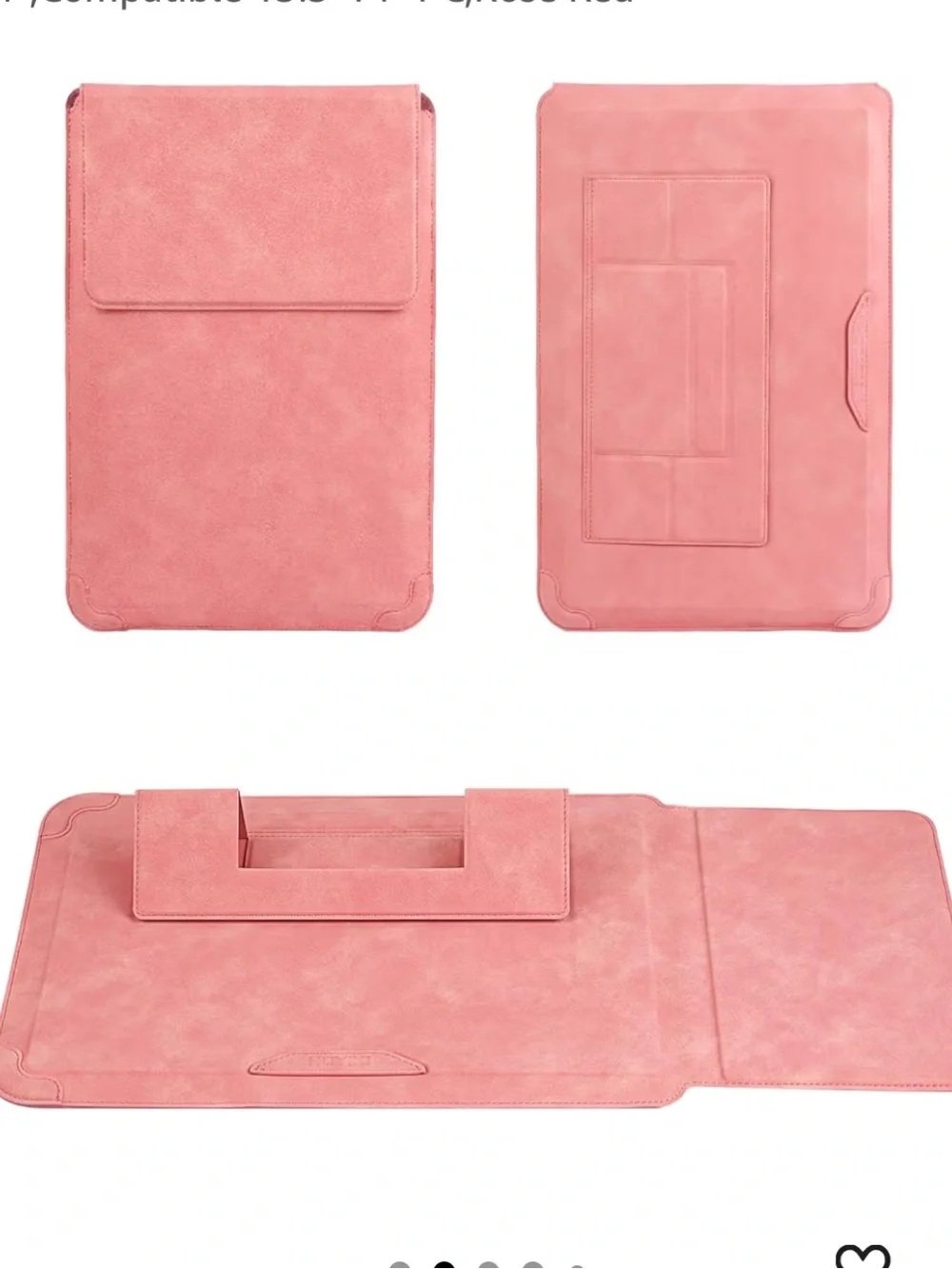 Pink 14-inch Tablet & Laptop Sleeve with Stand Feature